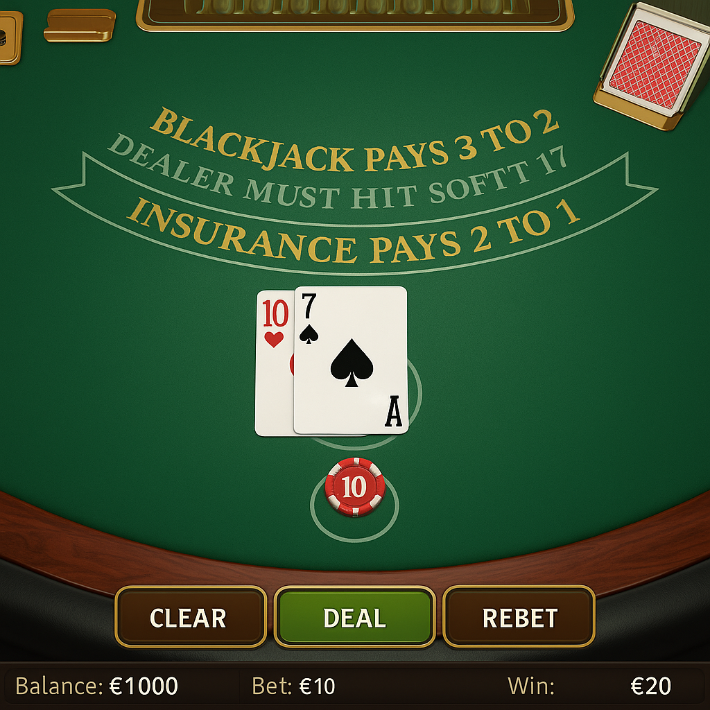 Spinit - Blackjack Classique - Stratégie et side bets